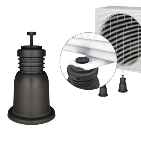 Supporto Antivibrante A Pavimento Regolabile Per Unità Esterne Di Condizionamento In Termoplastico - Ø100 Mm -Altezza Reg.Da 100Mm A 130Mm - 325 Kg Per Kit - Vec