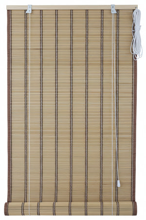 Tenda Con Tiro In Midollino Marrone Chiaro Con Righe- - Cm.100X250H. - 1 Pezzi Vette