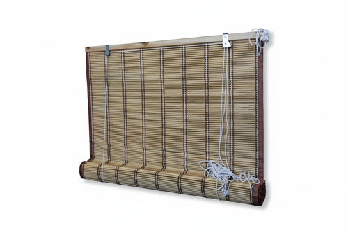 Tenda Con Tiro In Midollino Marrone Chiaro Con Righe- - Cm.120X250H. - 1 Pezzi Vette