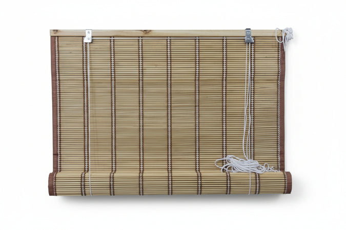 Tenda Con Tiro In Midollino Marrone Chiaro Con Righe- - Cm.150X250H. - 1 Pezzi Vette