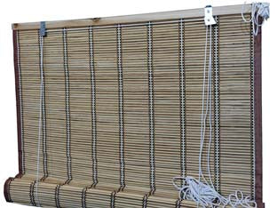 Tenda Con Tiro In Midollino Marrone Chiaro Con Righe- - Cm.150X300H. - 1 Pezzi Vette