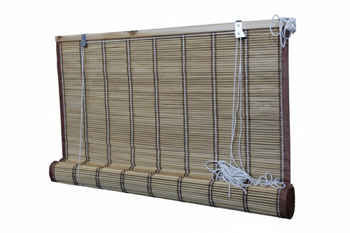 Tenda Con Tiro In Midollino Marrone Chiaro Con Righe- - Cm.150X300H. - 1 Pezzi Vette