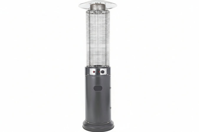 Stufa Patio Glass 13 Kw Grigio Scuro- - Misure Ø Cm.45,5X180H. - Peso Kg.15 - 1 Pezzi Syntesy