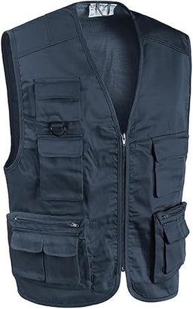 Gilet Da Lavoro Star Blu Navy Xl Multitasche Smanicato Cotone Poliestere Magazziniere