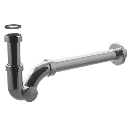 Sifone Scarico A Esse In Ottone Cromato Senza Piletta Per Bidet Con Ispezione Laterale - Attacco Piletta 1 - Scarico Ø26X250 Mm - Bon