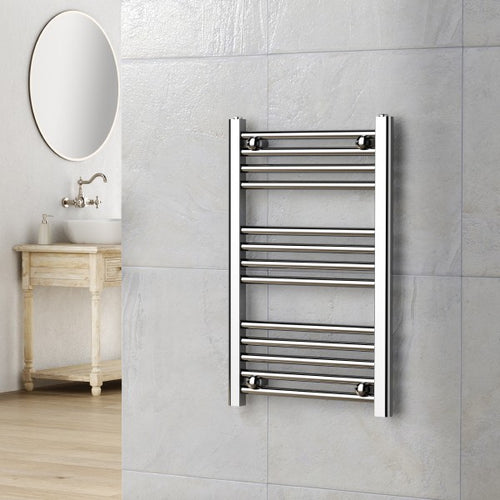 Radiatore Termoarredo Scaldasalviette Cromo Lucido Con Tubolari Ø25Mm Modello Elvia - Mm 1230X450 Watt 420 Int.400 - Mam