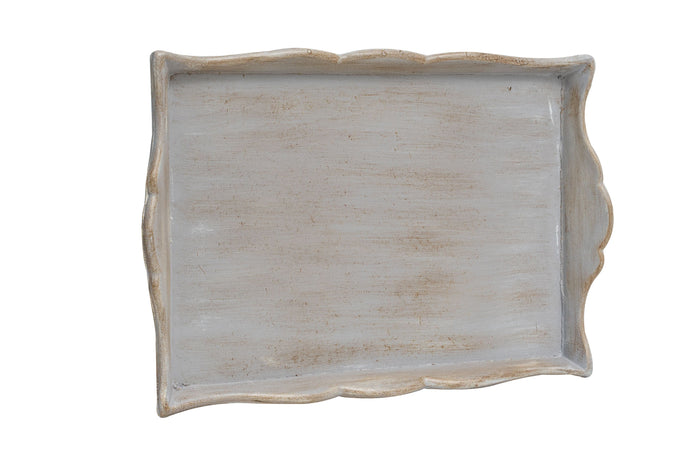 Biscottini Biscottini Vassoio Legno Grigio Pietra 29x43x4 Finitura Artigianale Firenze