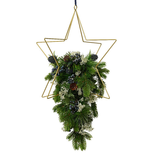 Ramo decorativo con stella color oro per decorazioni e composizioni di fiori