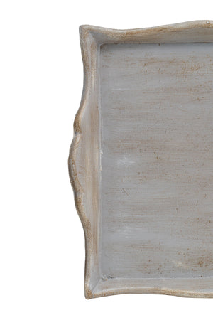 Biscottini Biscottini Vassoio Legno Grigio Pietra 29x43x4 Finitura Artigianale Firenze