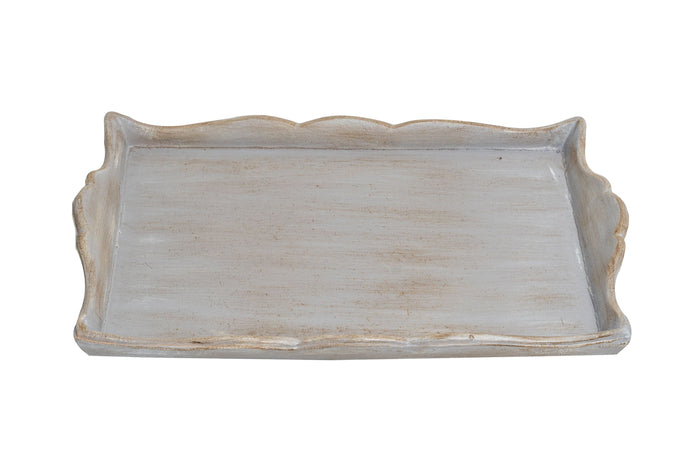 Biscottini Biscottini Vassoio Legno Grigio Pietra 29x43x4 Finitura Artigianale Firenze