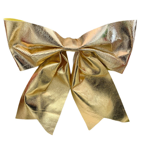 Fiocco oro metallizzato decorazione natalizia per albero e ghirlanda dietro porta 34 cm