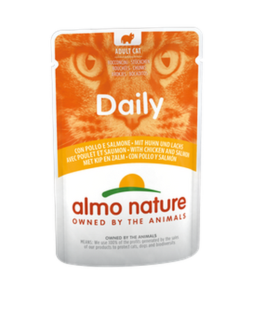 Almo Nature Bustina Daily gusto Pollo e Salmone per Gatti Adulti 70gr