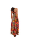 MOKIB Vestito lungo bretelline Donna a fantasia da donna