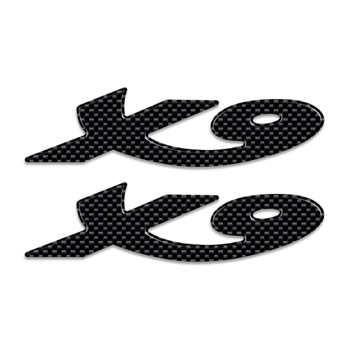 2 ADESIVI in RESINA 3D SCRITTA X9 per SCOOTER 250 - 500 ACCESSORI PIAGGIO X 9