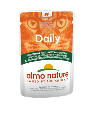 Almo Nature Bustina Daily gusto Vitello e Agnello per Gatti Adulti 70gr