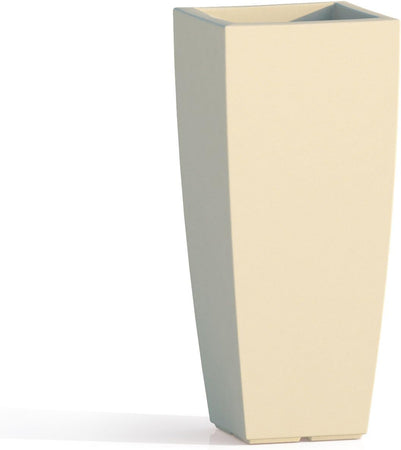 Vaso Quadro 'Stilo' Cm 33 X 33 X H 70 - 15 Lt. Avorio