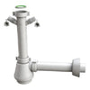 Sifone Scarico 1 Via Senza Piletta Per Lavello In Acciaio Inox Con Attacco Doppio Lavastoviglie/Lava - 11/2 X Ø40X230Mm - Bon