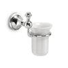 Porta Spazzolini Da Parete In Acciaio Inox E Ceramica Modello Nevis - Dim. Cm (Lxpxh): 13,3X10,9X15,9 - Cromato - Gdy
