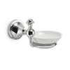 Porta Sapone Da Parete In Acciaio Inox E Ceramica Modello Nevis - Dim. Cm (Lxpxh): 14,5X12,2X10,1 - Cromato - Gdy
