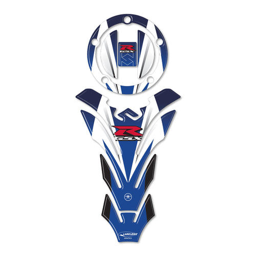 KIT ADESIVI-STICKERS in RESINA 3D BLU PROTEZIONE SERBATOIO GSX-R per MOTO GSXR