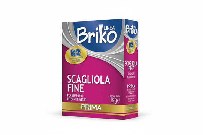 K2 Linea Briko Scagliola Fine Bianca In Polvere- - Kg.1 In Scatola - 12 Pezzi K2