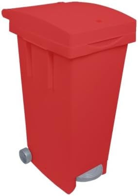 Bidone Bigtata Con Ruote E Pedale Lt.80 Cm.39X50X81H. Rosso Ics