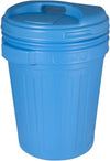 Bidone Con Coperchio A Vite Lt.70 Lt.70 Colore Blu, Cm.50X68H.