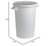 Bidone Immondizia Sovrapponibile Lt 50 - Ø 41 X H 49 Cm - Bianco - Ics