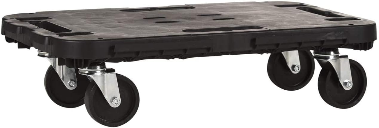 Carrello Pedana Pianale Con Ruote 48X29Xh12.5 Cm Portata 300 Kg Nero Dolly
