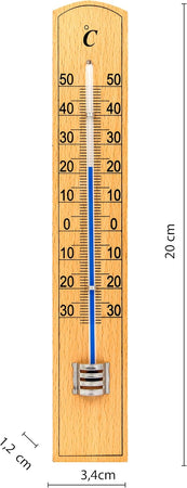 Termometro Per Interno/Esterno In Legno 20 Cm
