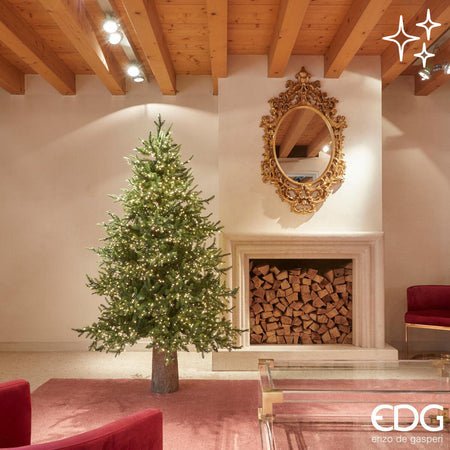 Albero di Natale "Pino Luxury" con LED integrati, in PE Effetto Real Touch