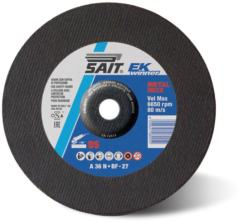 Sait Disco Abrasivo A Centro Depresso Ek Winner-Ds Per Levigatura Ferro/Inox Ø Mm. 230X6,5X22,23 5.00 Pz