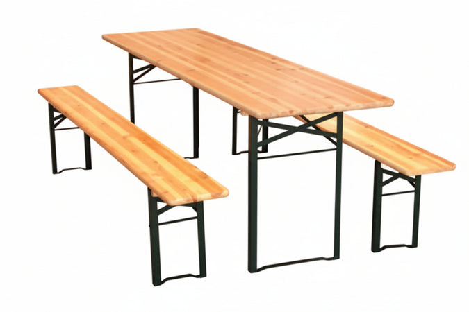 Set Tavolo + 2 Panche Birreria 2 Gambe- - Tavolo Cm.120X60X76H. - Panche Cm.120X25X46H. - 1 Pezzi Vette