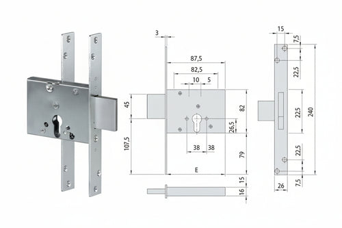 Serratura Da Infilare A Cilindro 56013- - Mm.70 (56013700) - 1 Pezzi Cisa