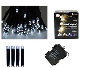 Luci 120 Led Bianco Freddo A Batteria Per Interno Con Gioco Luci- - Mt.0,3 + 11,9 - 1 Pezzi