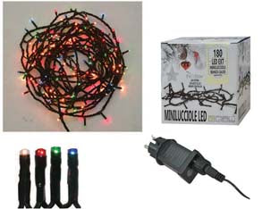 Minilucciole A Led Multicolor Per Esterno Con Gioco Luci- - 100 Led - Mt.5 + 4,95 - 1 Pezzi