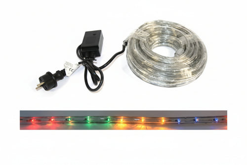 Tubo Luminoso 216 Led 3 Vie Multicolor Uso Int.Est. C/Gioco Luci Mt.10- - Mt.1 + 9 - 24 Led/Mt. - 1 Pezzi
