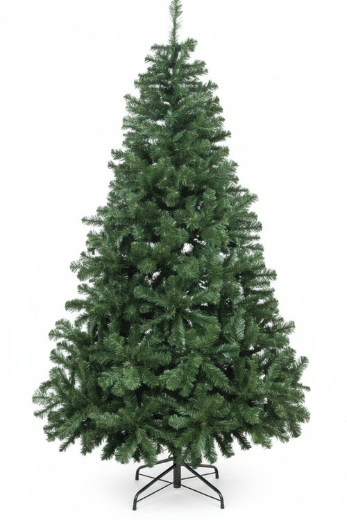 Albero Di Natale Verde- - Cm.210H. Con 800 Rami, Base In Metallo - 1 Pezzi