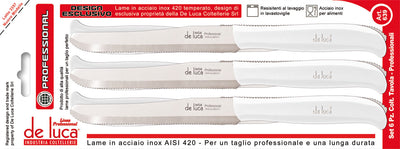 Set Coltelli Da Tavola Inox 6 Pezzi Col. Bianco