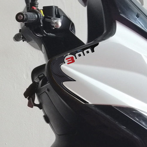 2 ADESIVI in GEL 3D PROTEZIONE SPIGOLI compatibili per scooter kymco XCITING 300