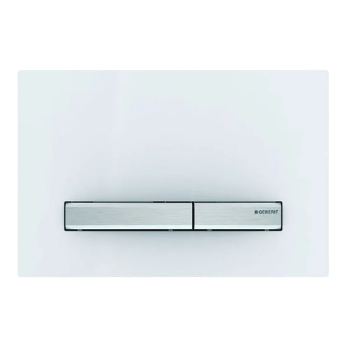 Placca Di Copertura 2 Tasti Sigma 50 New Geberit Bianca Tasti Cromati