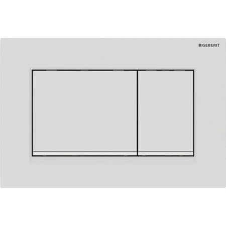 Placca Di Copertura 2 Tasti Sigma 30 Geberit Bianco Opaco Bordo Inf. Bianco