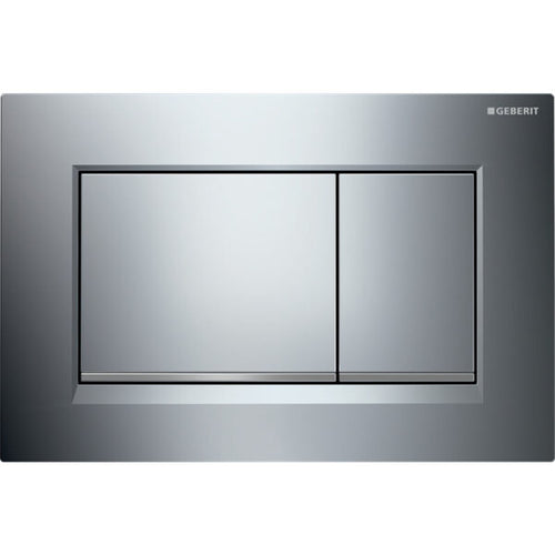 Placca Di Copertura 2 Tasti Sigma 30 Geberit Cromo Lucido Bordo Inf. Satinato