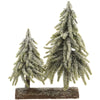 Alberelli di Natale innevati con base in legno in PE Effetto Real Touch h 23 cm
