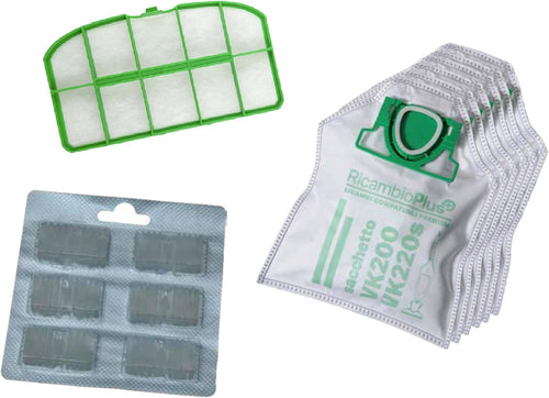 FOLLETTO VK 200 / VK 220 6 SACCHETTI + 6 PROFUMI + 1 GRIGLIA MOTORE COMPATIBILE