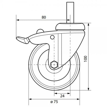 Kit 4 Ruote per Armadi serie EW per Perno M10