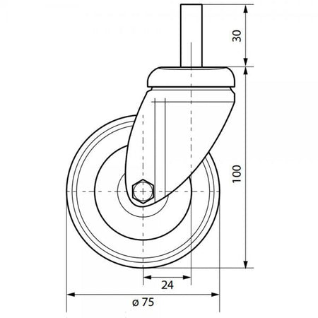 Kit 4 Ruote per Armadi serie EW per Perno M10