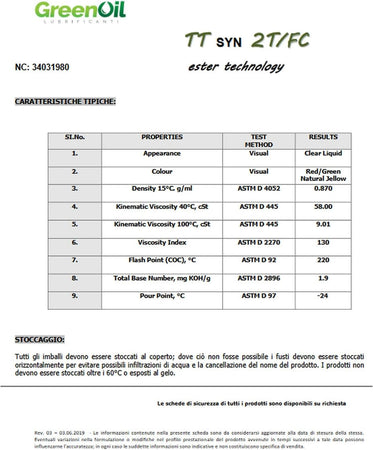 Olio Miscela Per Motori 2 Tempi Synt- Ml 1000 Con Dosatore- Gryn- Pezzi 1