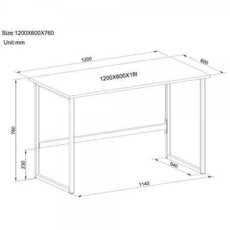 TECHLY ICA-TB 3545W - SCRIVANIA MINIMAL - COLORE BIANCO - 1200 x 600 mm