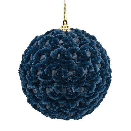 Pallina in velluto Blu per albero di natale sfera natalizia particolare
